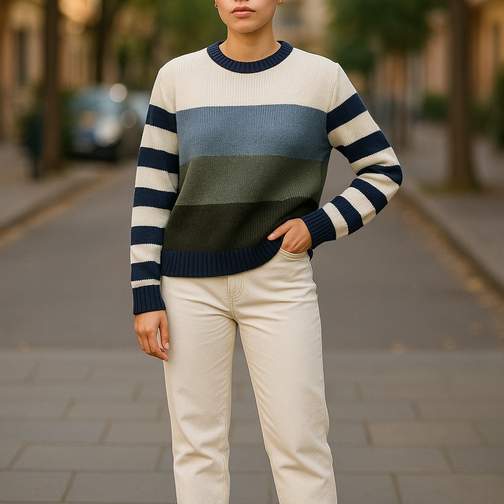 Hem & Thread Colorblock Crewneck Sweater